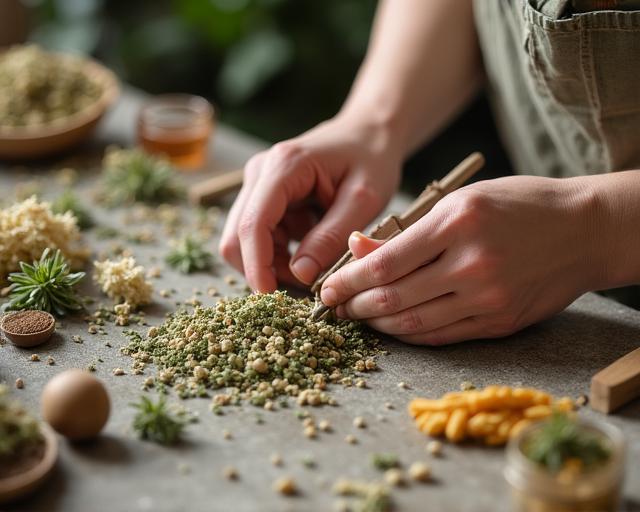 Laboratorio di artigianato con elementi naturali